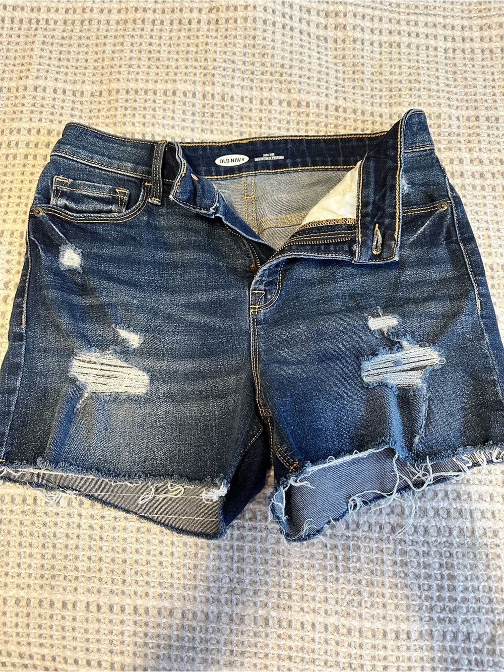 Old Navy Dark Blue Distressed Denim Cutoff Shorts